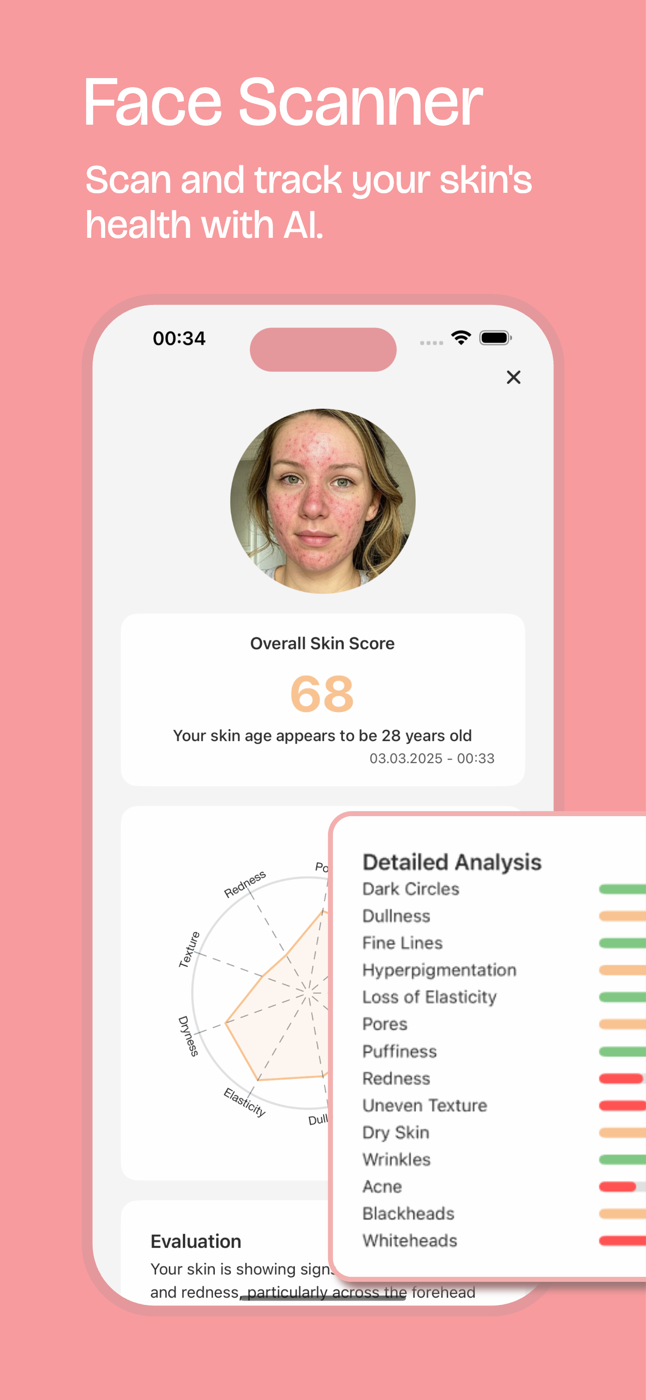 AI-Powered Face Scanner - Analyze your skin condition and track progress